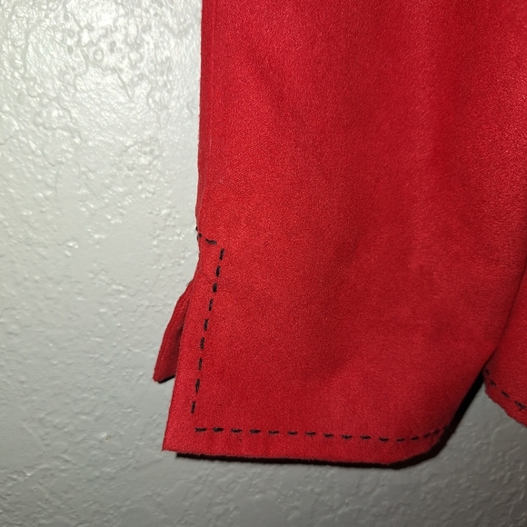 Samantha Grey Red Soft Lightweight Jacket With Pockets Size Small - Picture 5 of 7